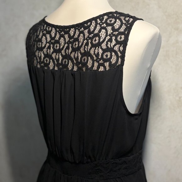 RARE! HD in Paris by ANTHROPOLOGIE | Lace-Yoke Dress Black MEDIUM - Picture 7 of 15